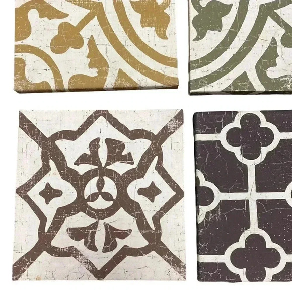 Worldwide Studio 5 Geo Tile Canvas Wall Decor Set of 9 - Picture 6 of 7